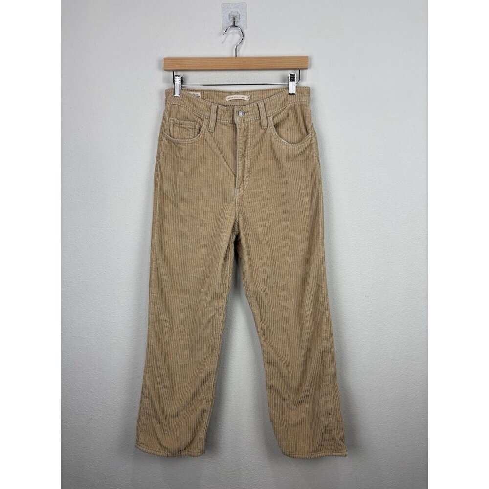 Levis Corduroy Ribcage Straight Ankle Pants Size 28 Tan High Rise